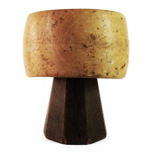 Back of crown hat block showcasing the depth of this hat block.