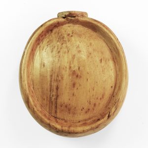 Topview of crown hat block with a turban styled feature.