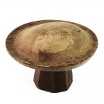 Slight view from the top of this shallow round beret style hat block.