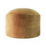 Front view of all tall round sloping crown hat block.