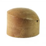 Tall round sloping crown hat block.