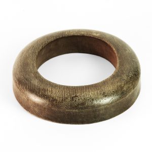Front view of this large oval shaped upturned brim with a relatively slim depth size.